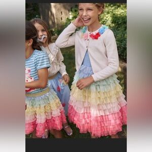 Mini Boden rainbow tulle tiered skirt, girls 8-9, EUC